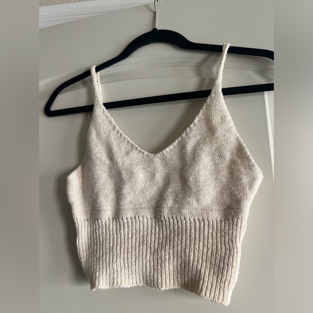 Ivory Knit Crop Top - Picture 3 of 4
